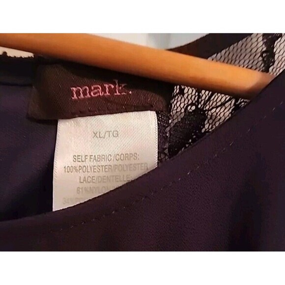 Mark Purple Dress XL Lace Above Knee Length  Fit Flare Lined - Picture 8 of 11